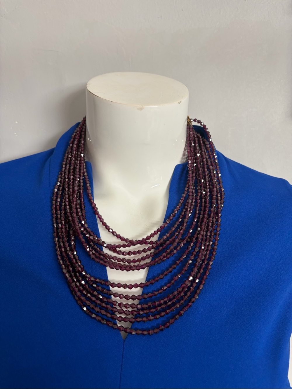 Stephen Dweck Multi-Strand Garnet and Faceted Bead Necklace